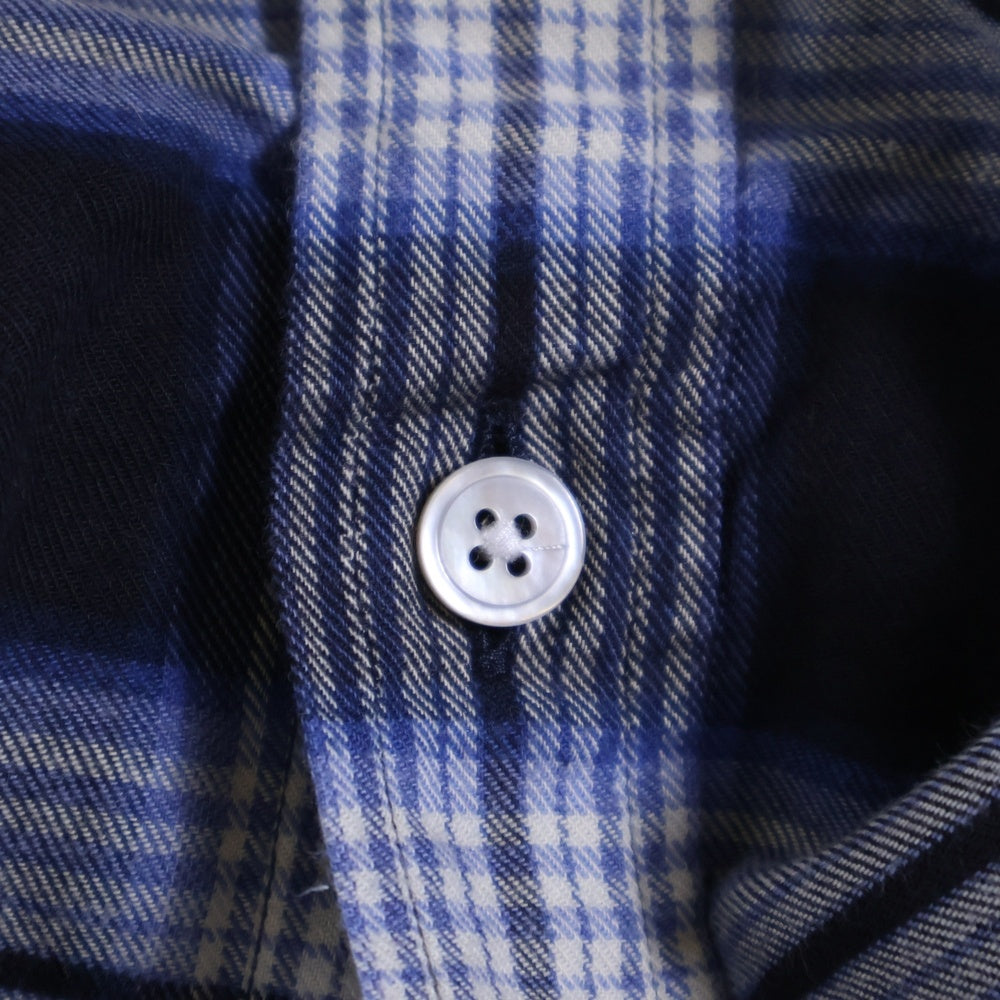 TOM FORD(トムフォード) チェック柄 ボタンダウン長袖シャツ ネイビー