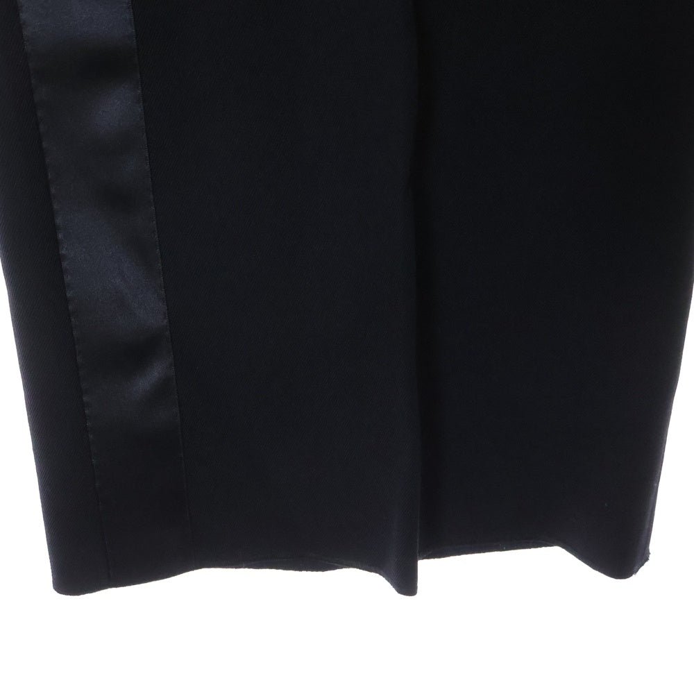 BURBERRYS(バーバリーズ) Stonewood silk band black wool pants 4072901 サイドシルクライン ロングパンツ ブラック