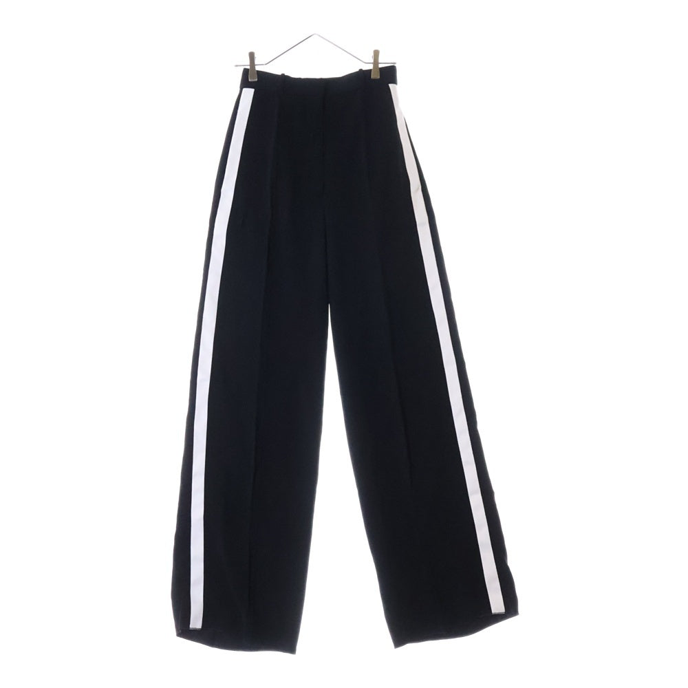 BURBERRYS(バーバリーズ) Stonewood silk band black wool pants 4073817 サイドシルクライン ロングパンツ ブラック/ホワイト