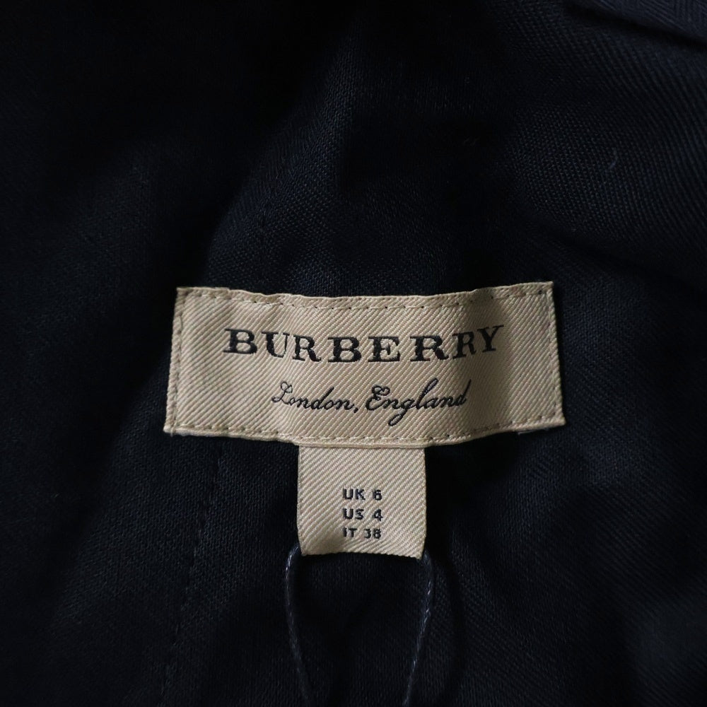 BURBERRYS(バーバリーズ) Stonewood silk band black wool pants 4073817 サイドシルクライン ロングパンツ ブラック/ホワイト