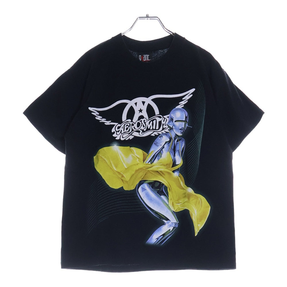 VINTAGE(ヴィンテージ) 00s AERO SMITH 2001 JUST PUSH PLAY TOUR エアロスミス 空山基 ツアー バンド 半袖Tシャツ カットソー ブラック