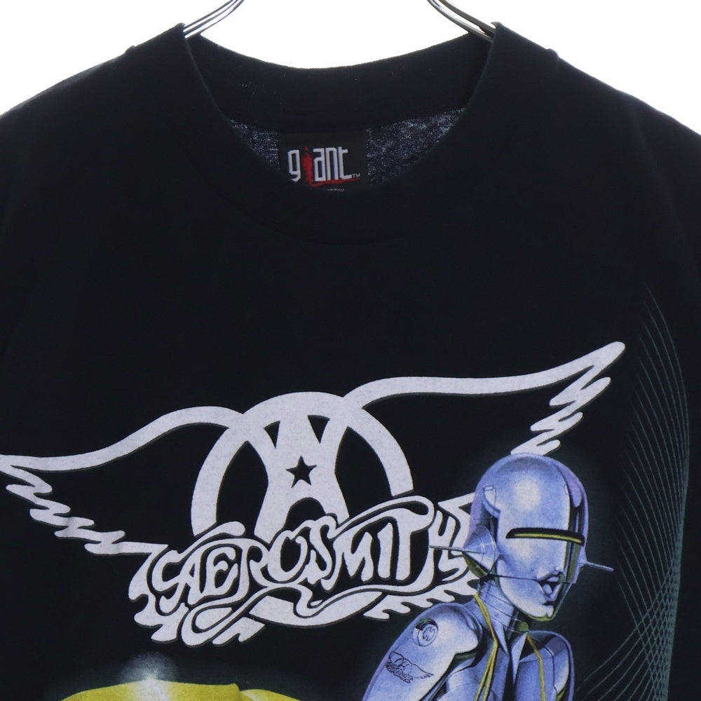 VINTAGE(ヴィンテージ) 00s AERO SMITH 2001 JUST PUSH PLAY TOUR エアロスミス 空山基 ツアー バンド 半袖Tシャツ カットソー ブラック