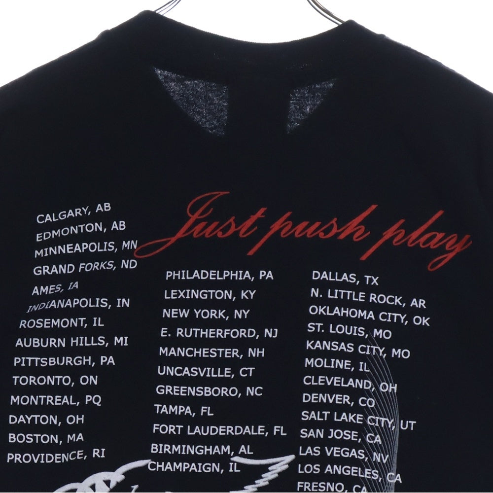 VINTAGE(ヴィンテージ) 00s AERO SMITH 2001 JUST PUSH PLAY TOUR エアロスミス 空山基 ツアー バンド 半袖Tシャツ カットソー ブラック