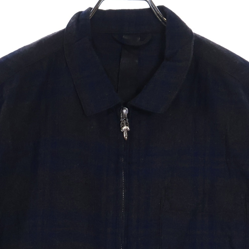 CHROME HEARTS(クロムハーツ) HEYWOOD SS ヘイウッドショートスリーブ 半袖チェックシャツ グレー/ネイビー