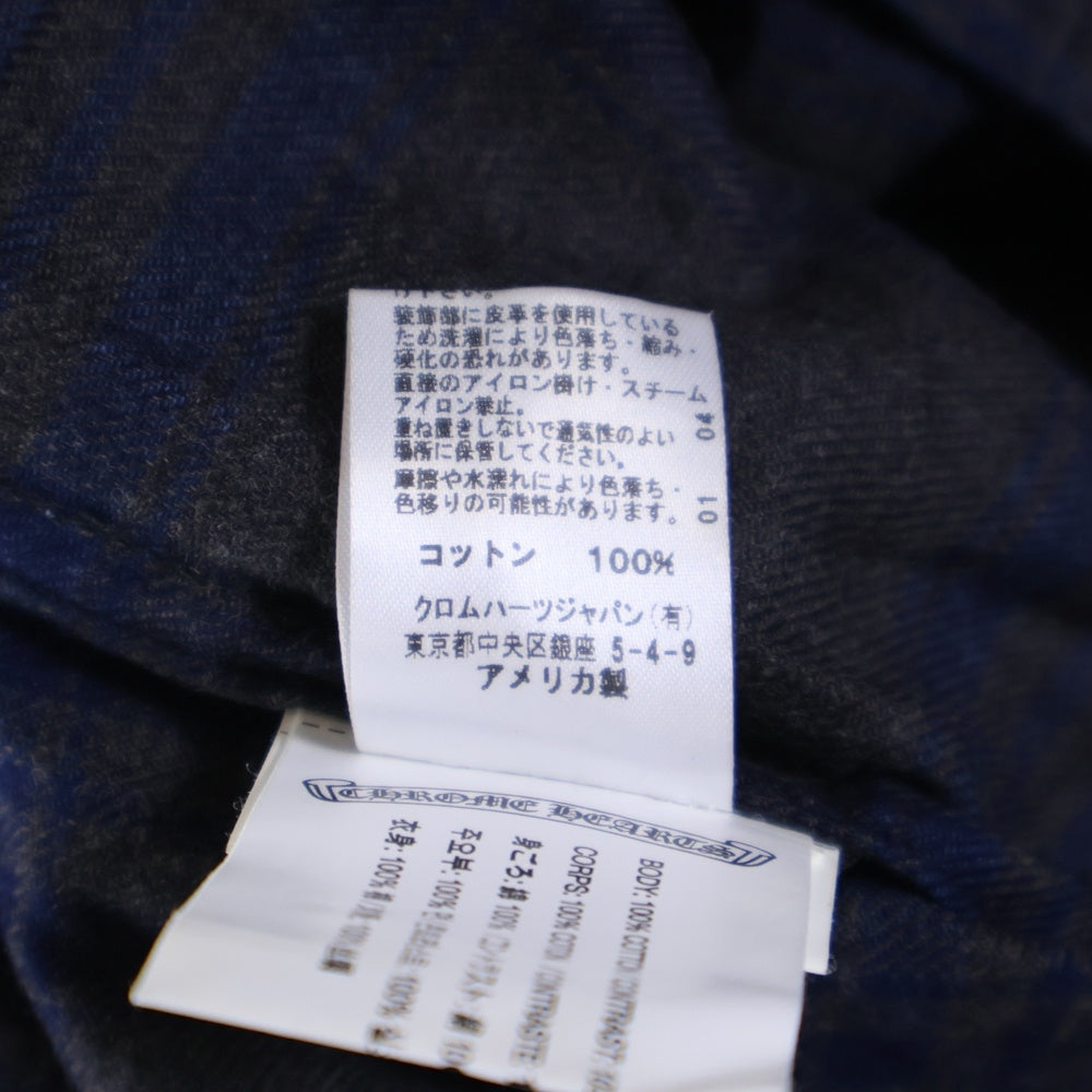 CHROME HEARTS(クロムハーツ) HEYWOOD SS ヘイウッドショートスリーブ 半袖チェックシャツ グレー/ネイビー