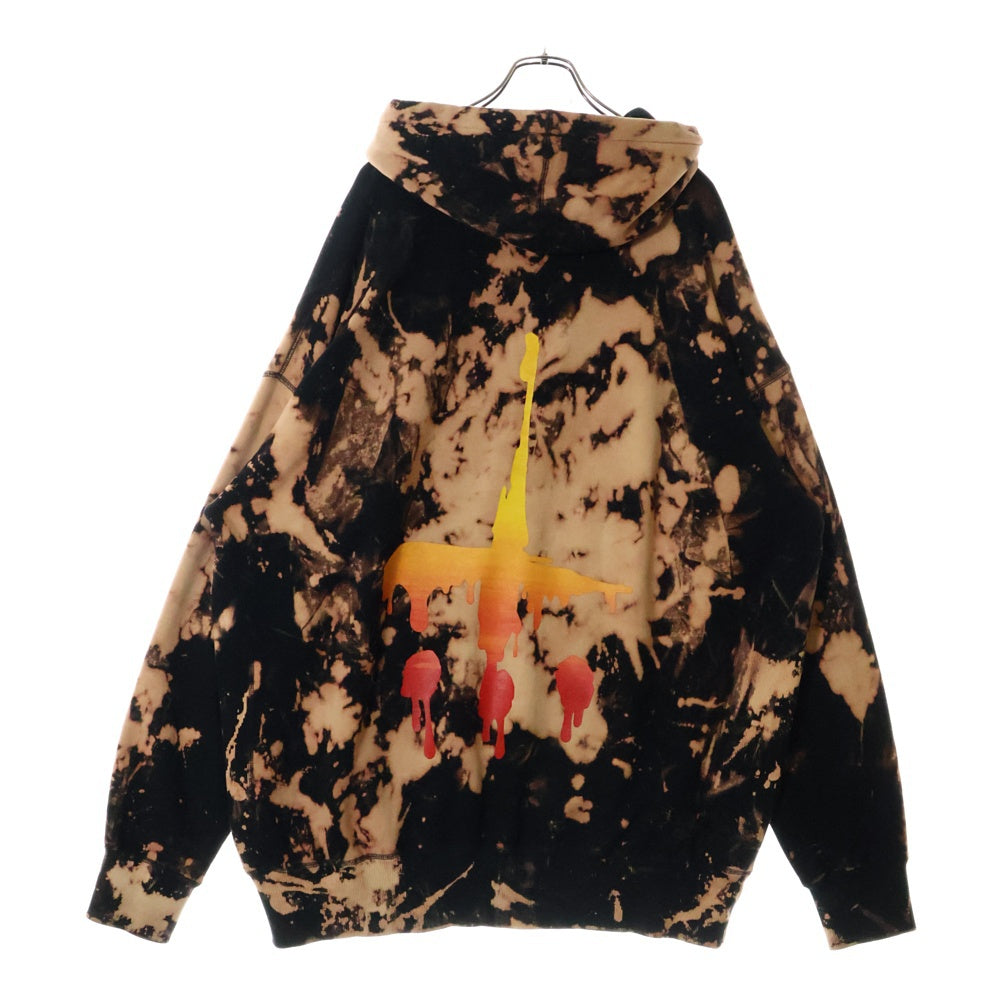 cvtvlist(カタリスト) HONEY GANG POOH BLEACH HOODIE 2101120307 ハニーギャング ブリーチプルオーバー パーカー ブラック/オレンジ
