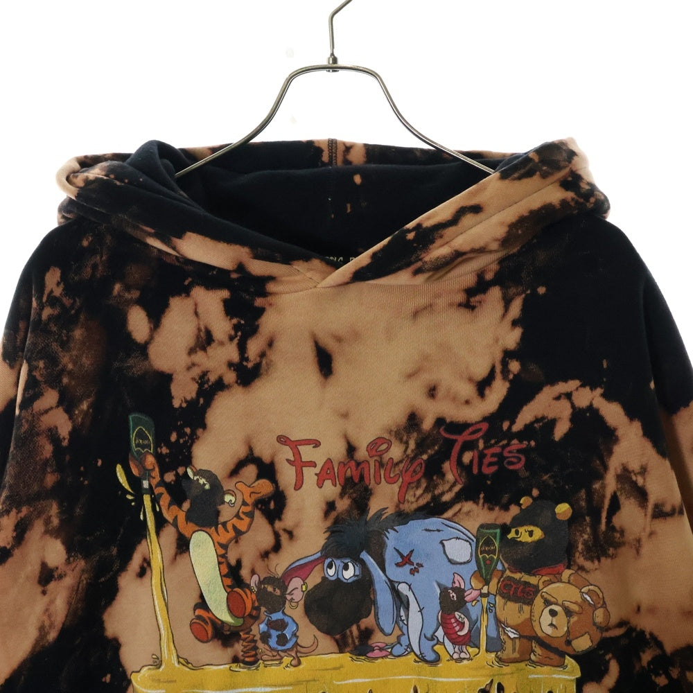 cvtvlist(カタリスト) HONEY GANG POOH BLEACH HOODIE 2101120307 ハニーギャング ブリーチプルオーバー パーカー ブラック/オレンジ