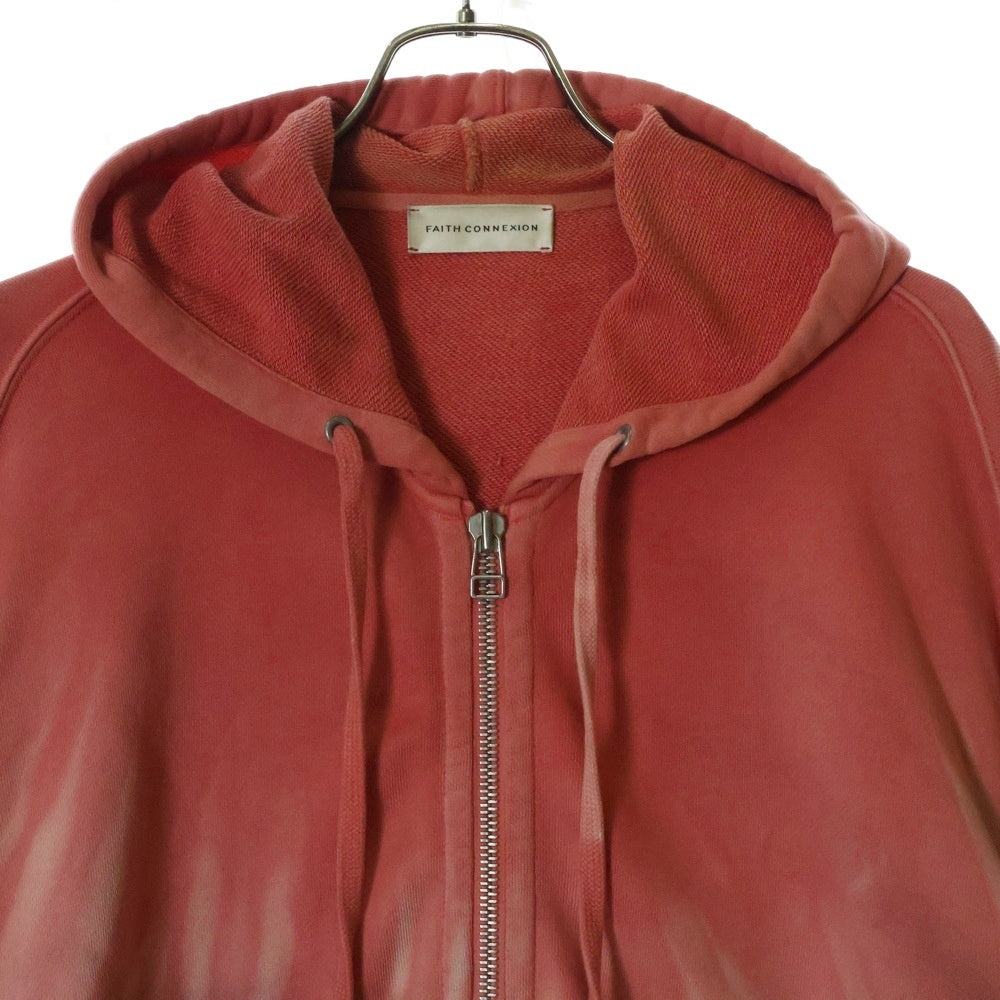 FAITH CONNEXION(フェイスコネクション) Bleached Hooded Sweater グラデーション ジップ パーカー X3306J00033 ピンク