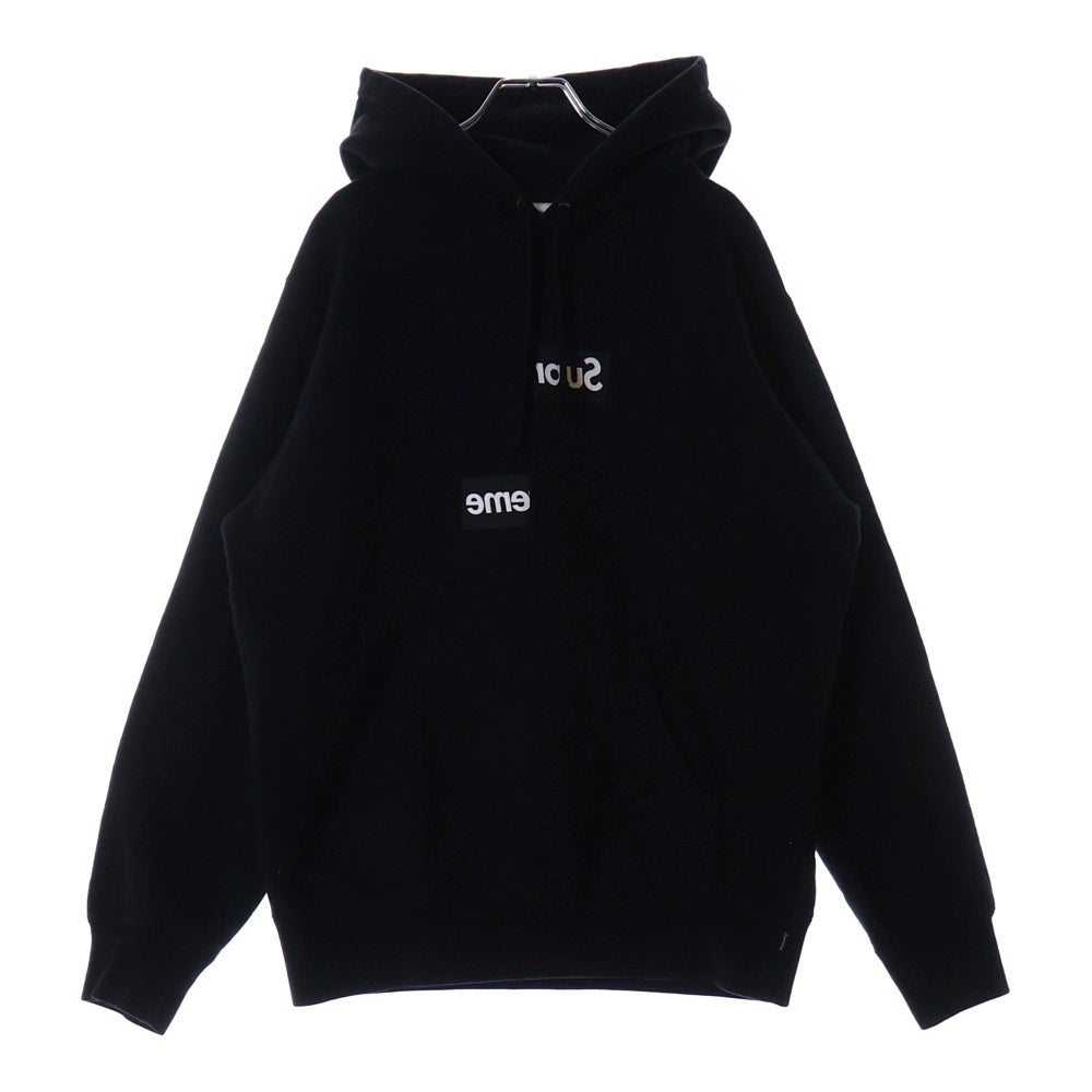 SUPREME(シュプリーム) 18AW ×COMME des GARCONS SHIRT Split Box Logo Hooded Sweatshirt コムデギャルソンシャツ スプリット ボックスロゴプリント スウェット プルオーバーパーカー