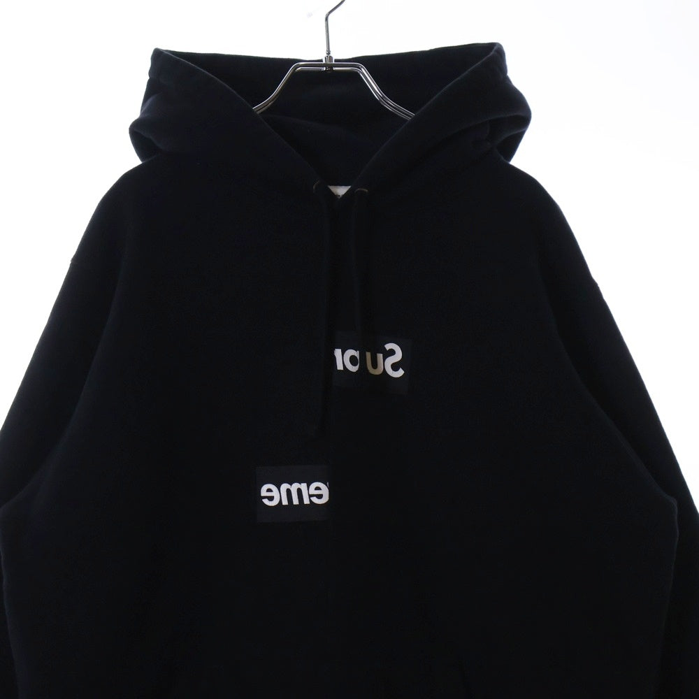 SUPREME(シュプリーム) 18AW ×COMME des GARCONS SHIRT Split Box Logo Hooded Sweatshirt コムデギャルソンシャツ スプリット ボックスロゴプリント スウェット プルオーバーパーカー