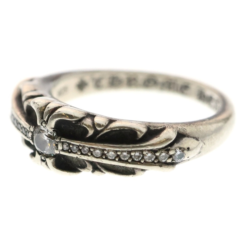 CHROME HEARTS(クロムハーツ) BABY CLSC P D ベイビークラシックフローラルクロスリング PAVEダイヤ シルバー