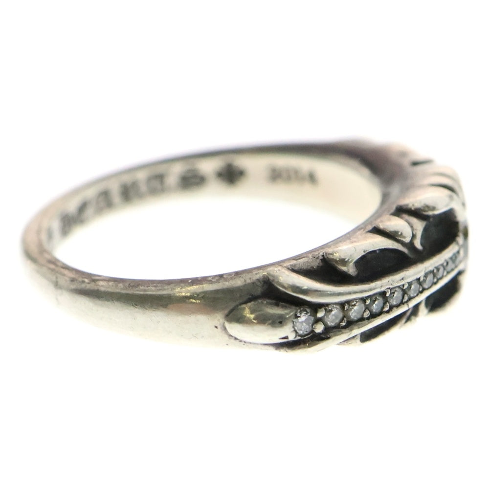 CHROME HEARTS(クロムハーツ) BABY CLSC P D ベイビークラシックフローラルクロスリング PAVEダイヤ シルバー