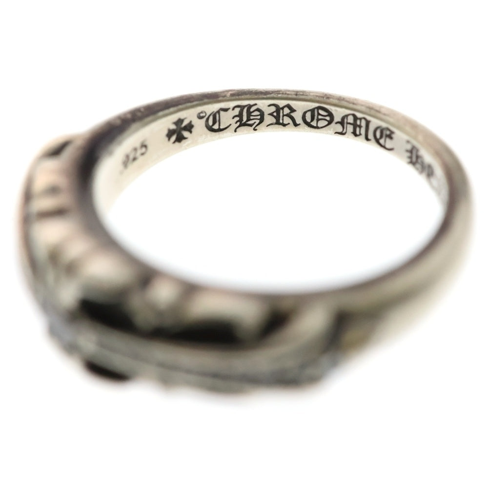 CHROME HEARTS(クロムハーツ) BABY CLSC P D ベイビークラシックフローラルクロスリング PAVEダイヤ シルバー