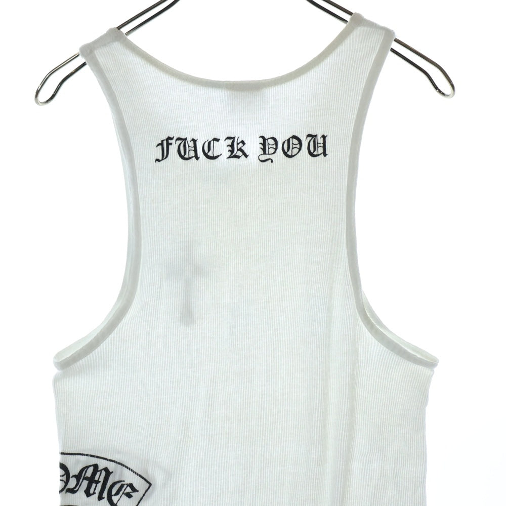 CHROME HEARTS(クロムハーツ) OLD FUCK YOU T-BAR TANK TOP オールド ラージクロス ファックユー Tバープリントタンクトップ ノースリーブ ホワイト