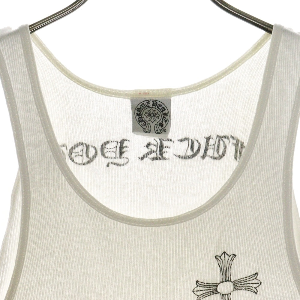 CHROME HEARTS(クロムハーツ) OLD ラスベガス限定 バックホースシュープリント リブタンクトップ ノースリーブカットソー ホワイト