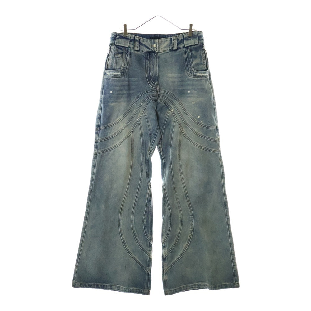 NO/FAITH STUDIOS(ノーフェイスストゥディオス) WAVE VINTAGE DENIM ウェーブヴィンテージフレアデニムパンツ インディゴブルー
