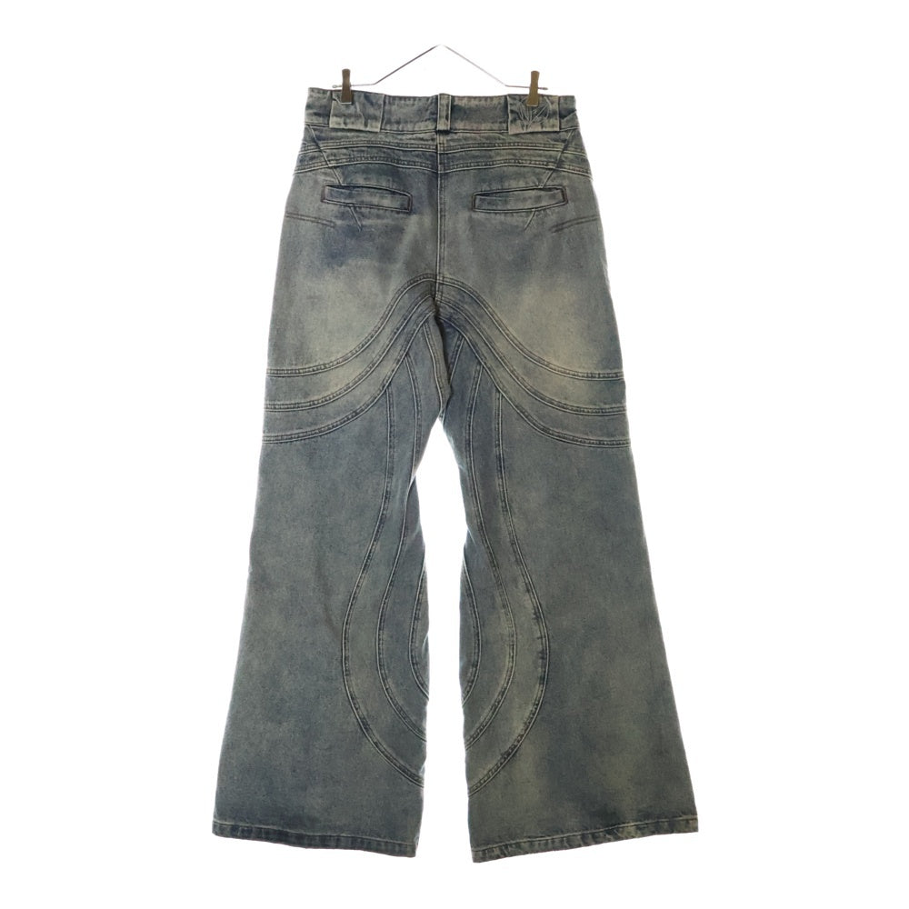 NO/FAITH STUDIOS(ノーフェイスストゥディオス) WAVE VINTAGE DENIM ウェーブヴィンテージフレアデニムパンツ インディゴブルー