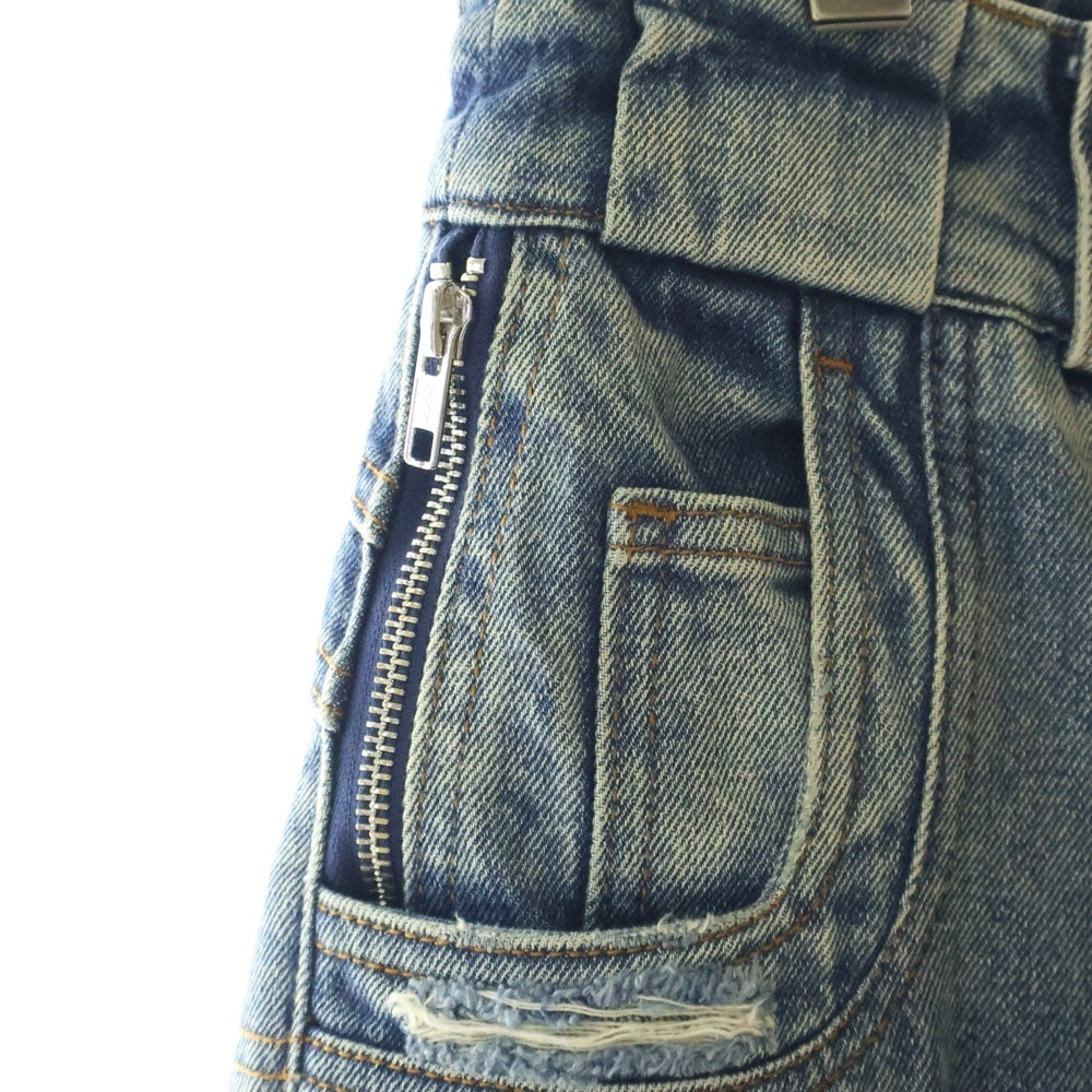 NO/FAITH STUDIOS(ノーフェイスストゥディオス) WAVE VINTAGE DENIM ウェーブヴィンテージフレアデニムパンツ インディゴブルー