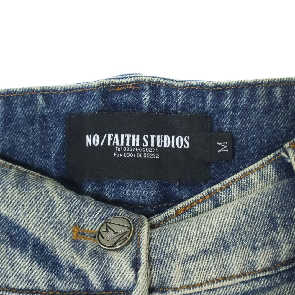 NO/FAITH STUDIOS(ノーフェイスストゥディオス) WAVE VINTAGE DENIM ウェーブヴィンテージフレアデニムパンツ インディゴブルー