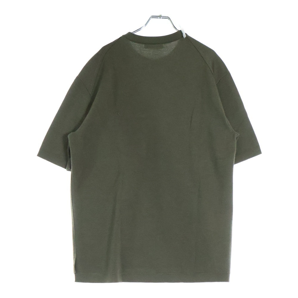 Ermenegildo Zegna(エルメネジルドゼニア) カシミア混 半袖ニットシャツ カーキ UZH9G