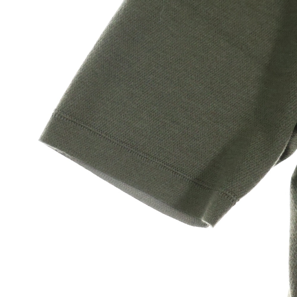 Ermenegildo Zegna(エルメネジルドゼニア) カシミア混 半袖ニットシャツ カーキ UZH9G