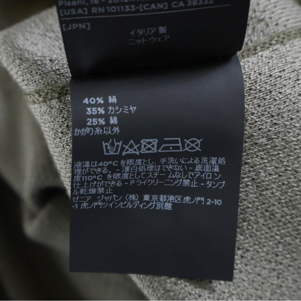 Ermenegildo Zegna(エルメネジルドゼニア) カシミア混 半袖ニットシャツ カーキ UZH9G