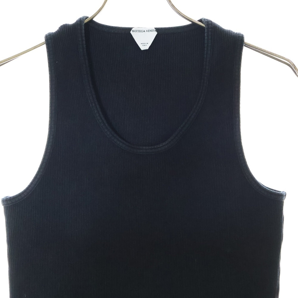 BOTTEGA VENETA(ボッテガヴェネタ) 24AW ロゴパッチ ノースリーブタンクトップシャツ ブラック 799593 V3Z60