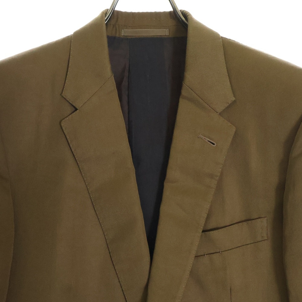 Ermenegildo Zegna(エルメネジルドゼニア) リネン混 2bテーラードジャケット ブラウン 372001