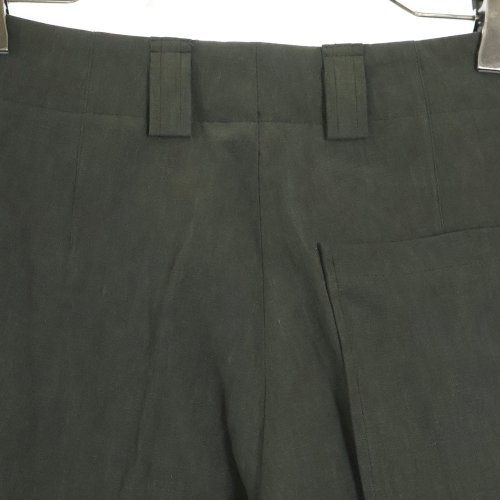 Ermenegildo Zegna(エルメネジルドゼニア) リネン センタープレストラウザーズパンツ 387015 カーキ