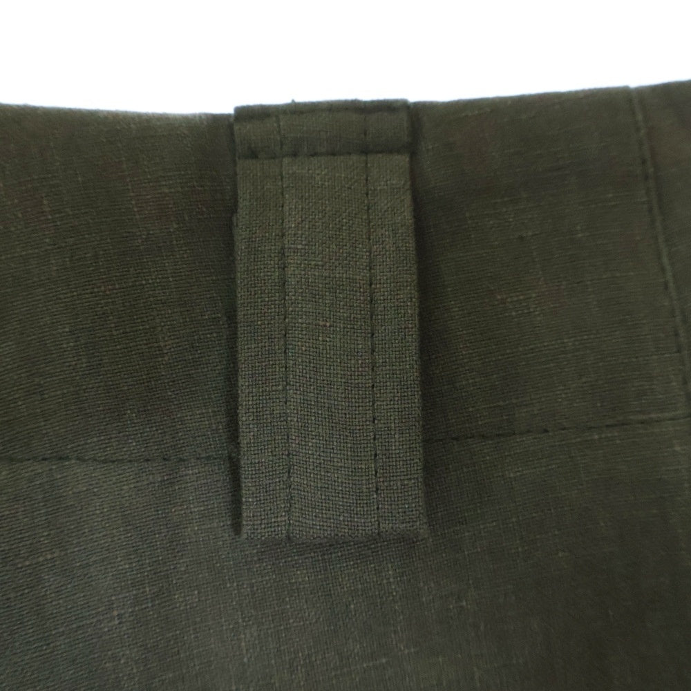 Ermenegildo Zegna(エルメネジルドゼニア) リネン センタープレストラウザーズパンツ 387015 カーキ