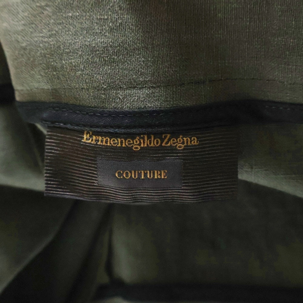Ermenegildo Zegna(エルメネジルドゼニア) リネン センタープレストラウザーズパンツ 387015 カーキ