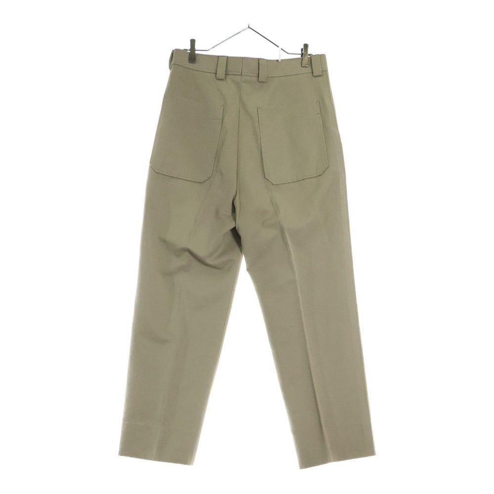 Ermenegildo Zegna(エルメネジルドゼニア) シルク紺コットン センタープレストラウザーズパンツ UZI40 ベージュ