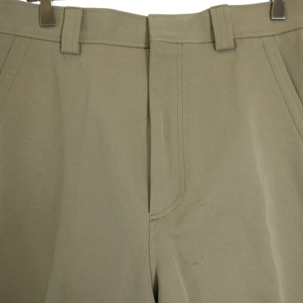 Ermenegildo Zegna(エルメネジルドゼニア) シルク紺コットン センタープレストラウザーズパンツ UZI40 ベージュ