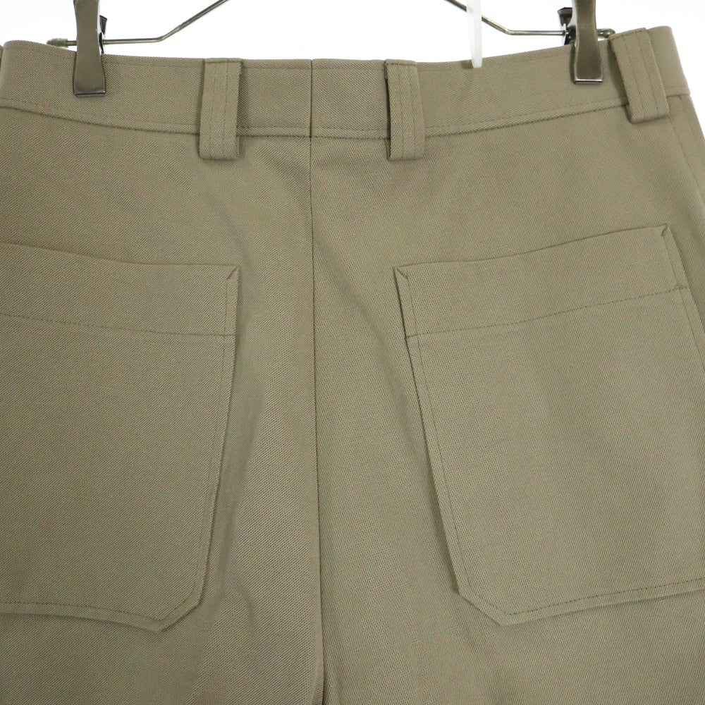 Ermenegildo Zegna(エルメネジルドゼニア) シルク紺コットン センタープレストラウザーズパンツ UZI40 ベージュ