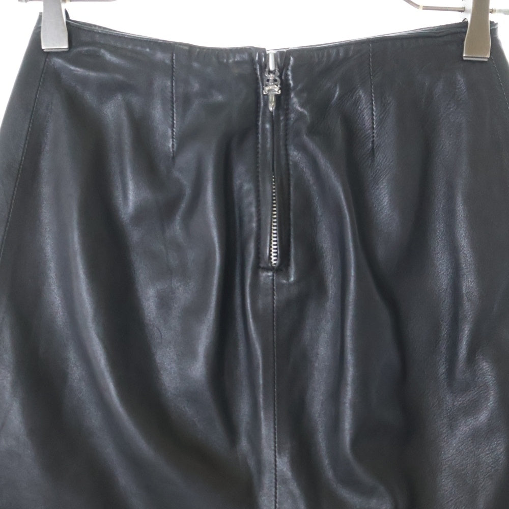 CHROME HEARTS(クロムハーツ) ハーフダガージップ レザースカート ブラック レディース