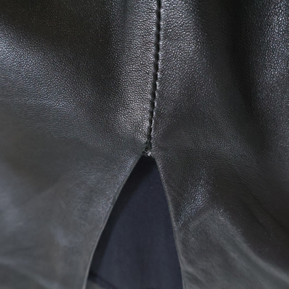 CHROME HEARTS(クロムハーツ) ハーフダガージップ レザースカート ブラック レディース