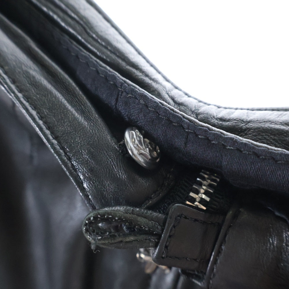CHROME HEARTS(クロムハーツ) ハーフダガージップ レザースカート ブラック レディース