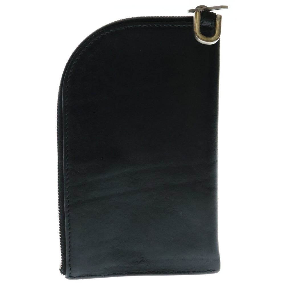 Rick Owens(リックオウエンス) レザー ネックウォレット ラウンドジップ財布 ブラック