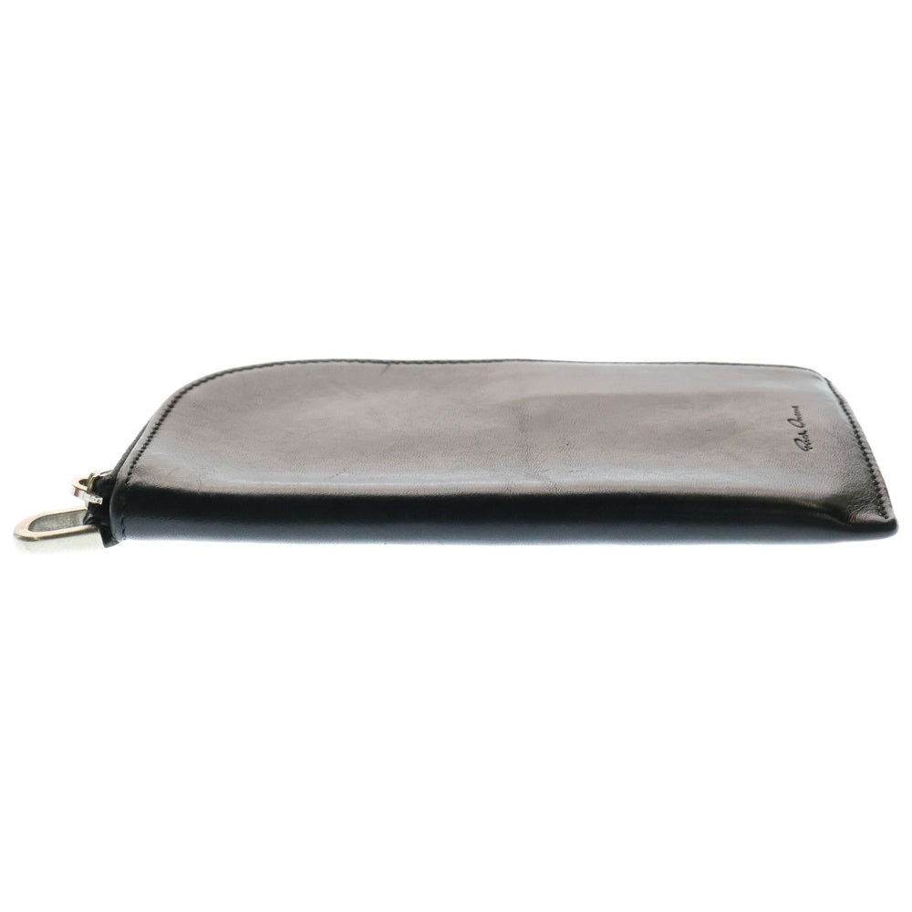 Rick Owens(リックオウエンス) レザー ネックウォレット ラウンドジップ財布 ブラック