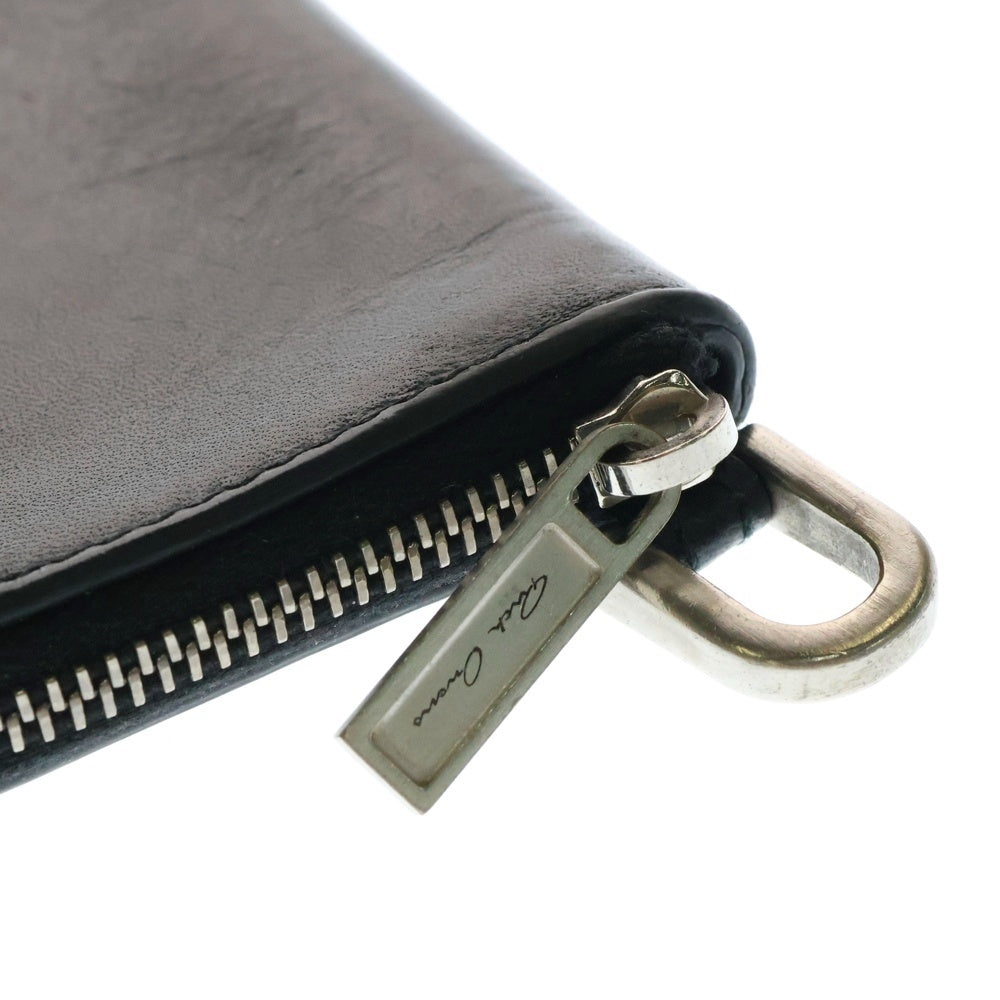 Rick Owens(リックオウエンス) レザー ネックウォレット ラウンドジップ財布 ブラック