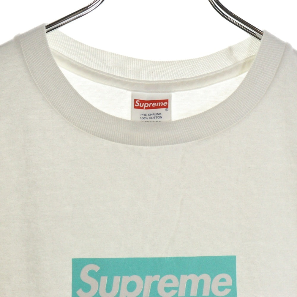 SUPREME(シュプリーム) 21AW×TIFFANY&Co.Box Logo Tee ティファニー ボックスロゴプリント半袖Tシャツ カットソー ホワイト