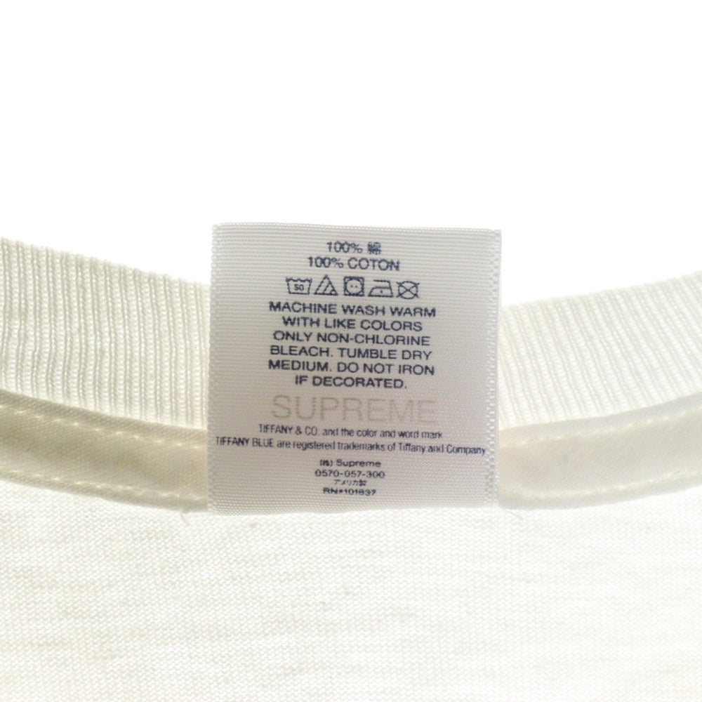 SUPREME(シュプリーム) 21AW×TIFFANY&Co.Box Logo Tee ティファニー ボックスロゴプリント半袖Tシャツ カットソー ホワイト
