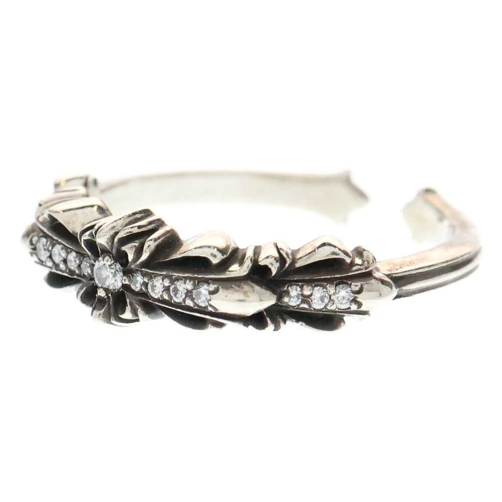 CHROME HEARTS(クロムハーツ) BABY CLSC P D ベイビークラシックダブルフローラル PAVEダイヤ リング シルバー