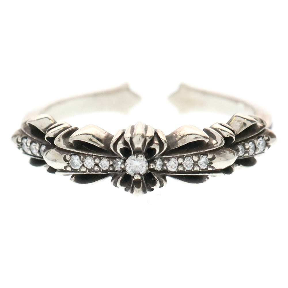 CHROME HEARTS(クロムハーツ) BABY CLSC P D ベイビークラシックダブルフローラル PAVEダイヤ リング シルバー