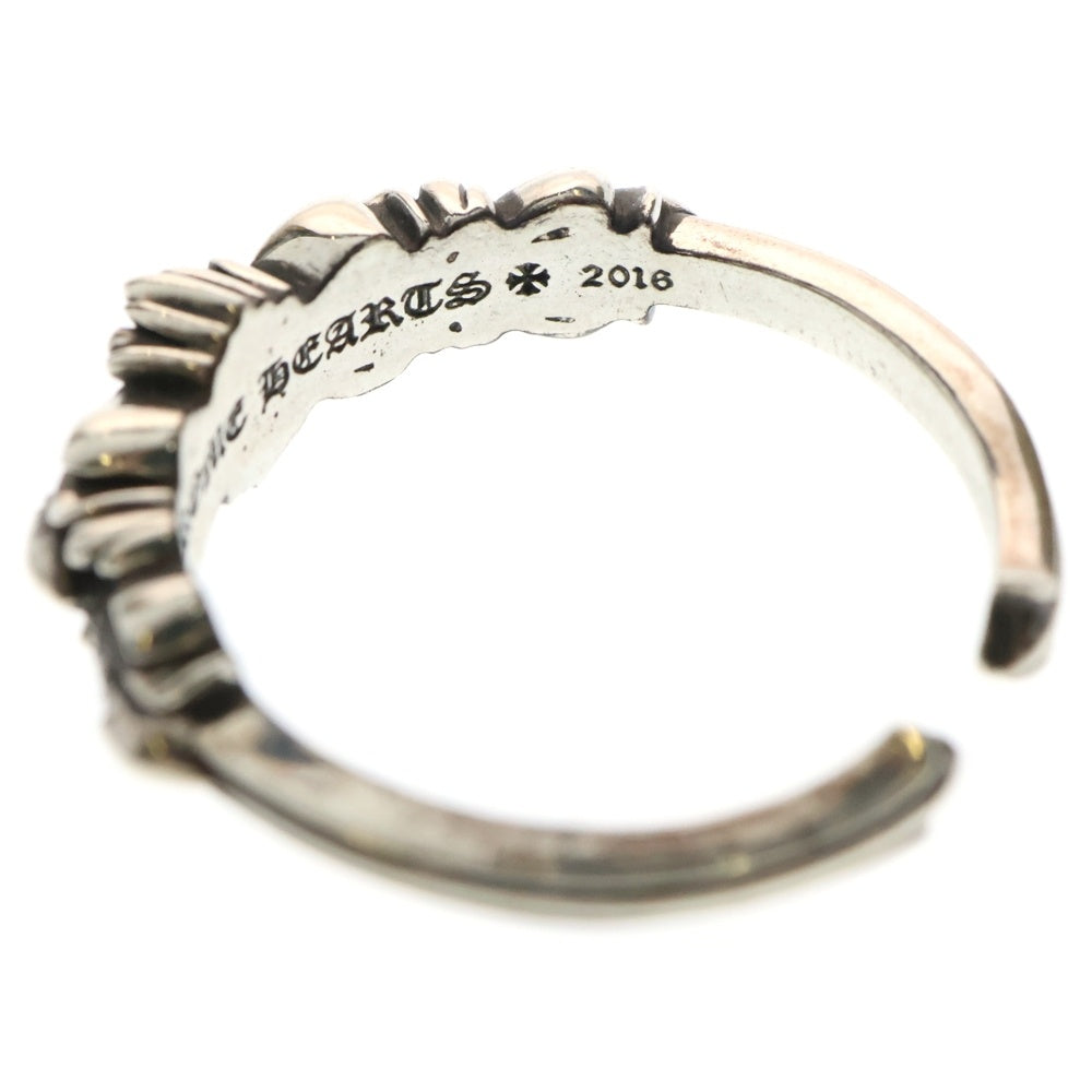 CHROME HEARTS(クロムハーツ) BABY CLSC P D ベイビークラシックダブルフローラル PAVEダイヤ リング シルバー