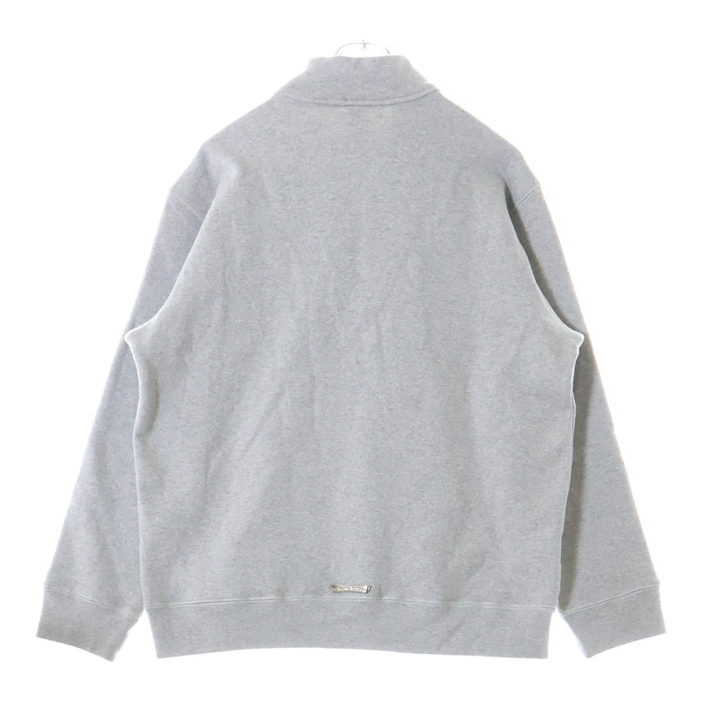 CHROME HEARTS(クロムハーツ) Y NOT CRS PATCH HALF ZIP SWEAT ワイノット クロスパッチ付き ハーフジップスウェット グレー