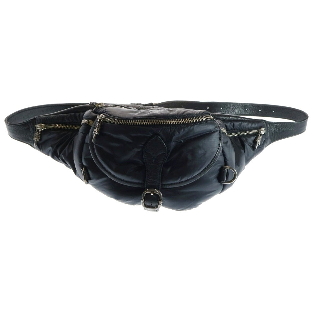 CHROME HEARTS(クロムハーツ) #1 SNAT PACK スナットパック ダガージップガンスリンガーベルト ナイロン切替 レザーウエストバッグ ブラック