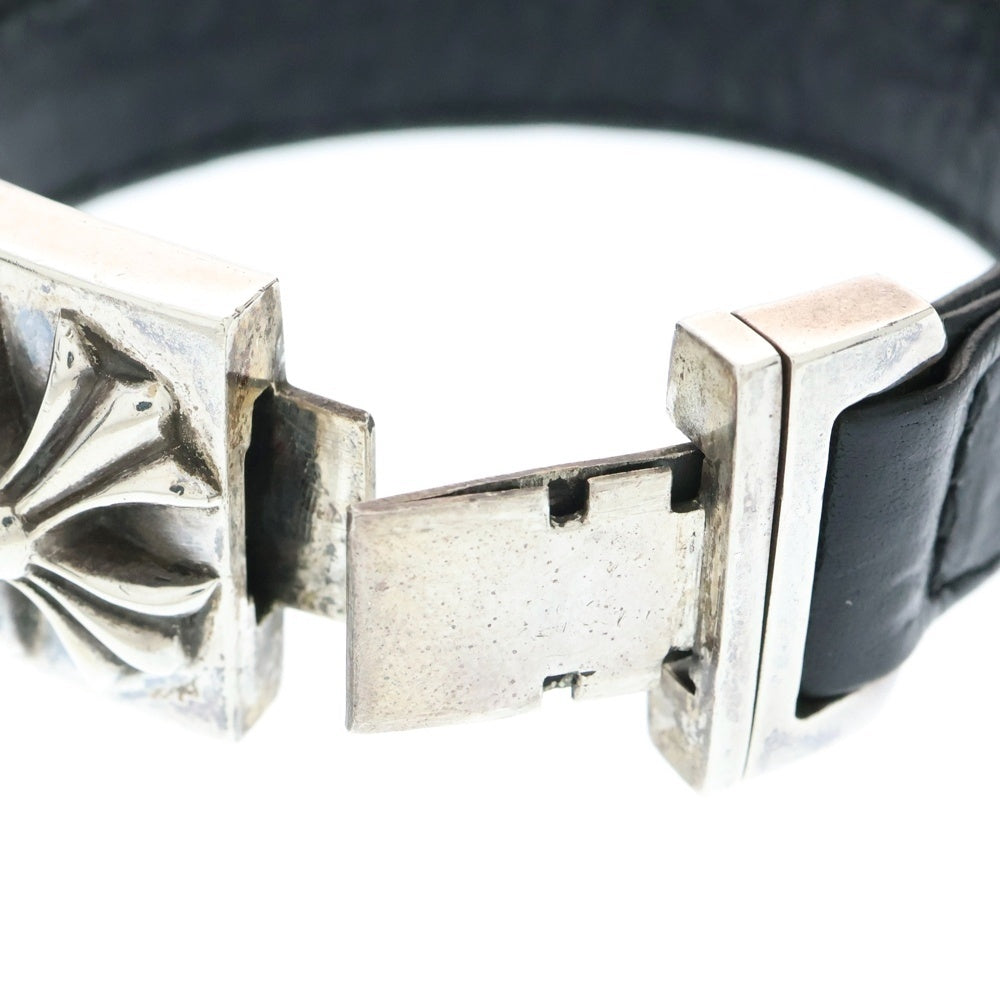 CHROME HEARTS(クロムハーツ) HARNESS CH X ハーネス CHプラス レザーブレスレット ブラック/シルバー