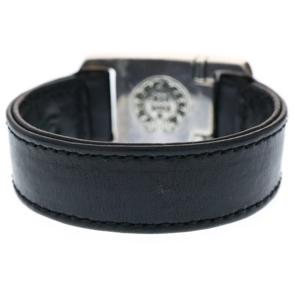 CHROME HEARTS(クロムハーツ) HARNESS CH X ハーネス CHプラス アフター1ダイヤ レザーブレスレット ブラック/シルバー レディース
