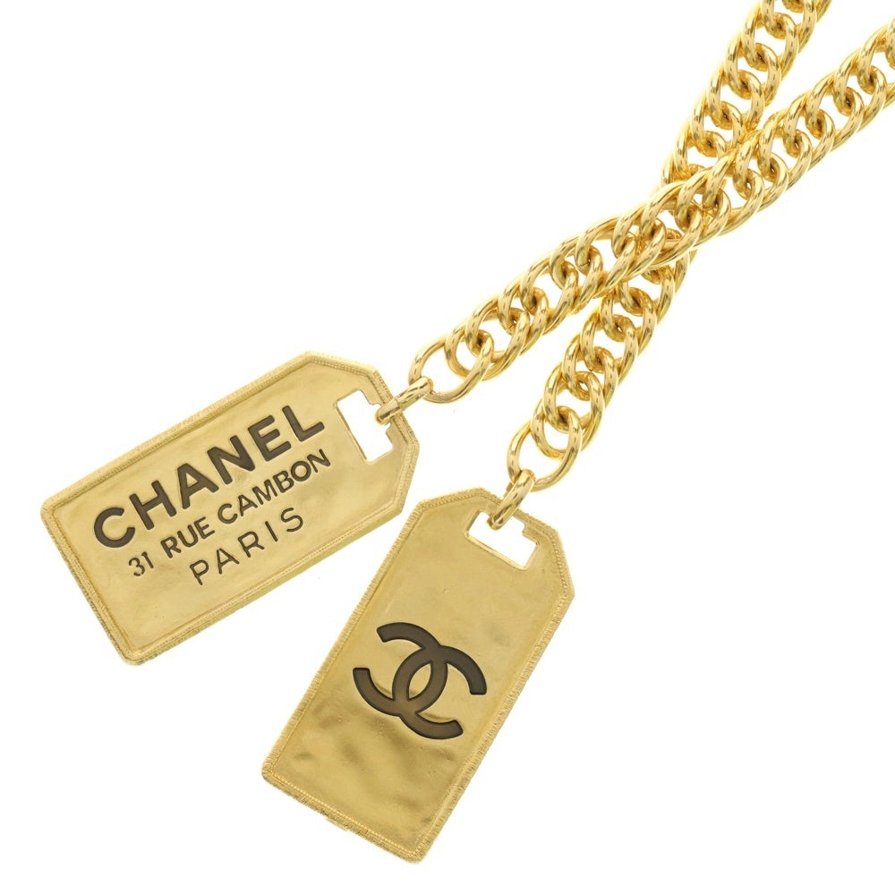 CHANEL(シャネル) ダブルドッグタグ チェーンリンクネックレス F20 C ゴールド